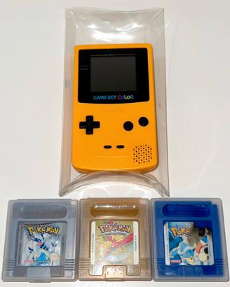 GameBoy Color Yellow + giochi pokemon