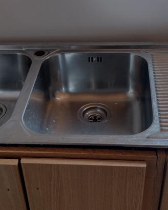 Lavandino doppio in acciaio per cucina