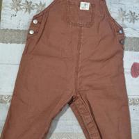 kiabi salopette marrone  cotone neonato 12 mesi  