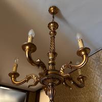 Lamoadario Legno anni 70 5 luci