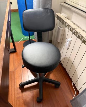 Sgabello nero in ecopelle