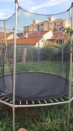 trampolino elastico rotondo con protezione
