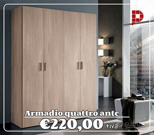Armadio 4 ante - 2 COLORI A SCELTA