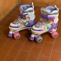 Pattini 4 ruote bambina unicorno regolabili