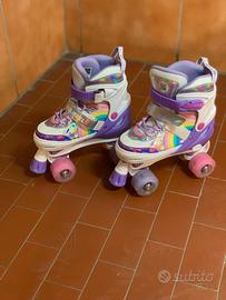 Pattini 4 ruote bambina unicorno regolabili