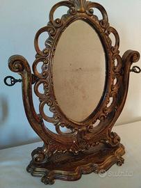 Specchio da mobile in legno basculante anni 60/70