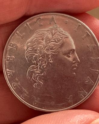50 lire Vulcano 1 tipo 1977 con errore di conio