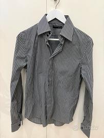 Camicia uomo a righe grigio scuro