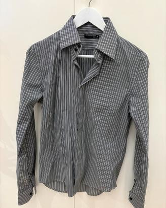 Camicia uomo a righe grigio scuro