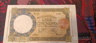 banconota  50lire 29 04 1940 num. seriale 2000