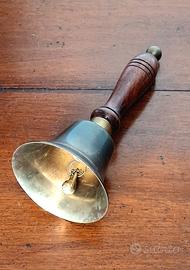 Antica campana in legno e ottone, da comodino