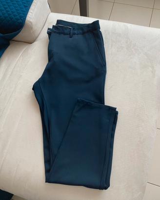 Pantaloni eleganti Zara Blu scuro Taglia 44