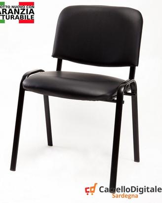 Sedie per ufficio sala d'attesa ecopelle nera