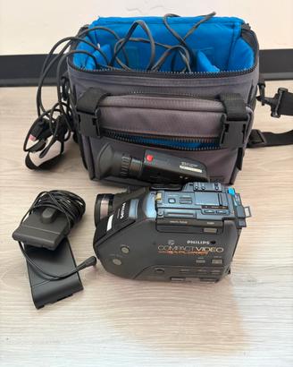 Videocamera Vintage Philips VHS-C con Borsa