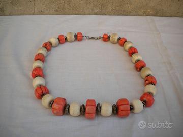 Collana corallo bambù vintage cm.68grammi 450