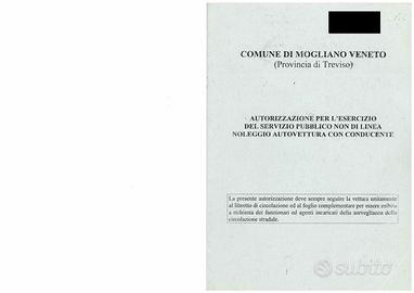 Licenza N.C.C. Comune di Mogliano Veneto
