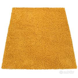 TAPPETO pelo lungo giallo ocra 140 x 200.