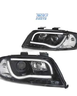 FARI LED PER AUDI A6 01-04 LUCE DIURNA NERA