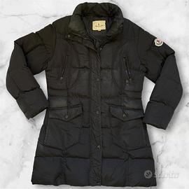Moncler Piumino lungo imbottito parka blue navy 90