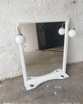 Specchio bagno con 2 applique