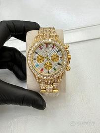 Orologio Cronografo Total Gold - Iced Out - Comple