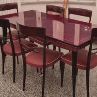 Tavolo con 6 sedie in stile Vintage