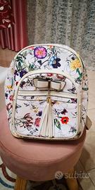Zainetto a spalla bianco con stampa fiori