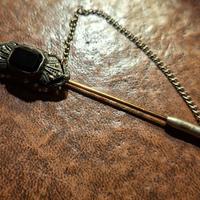 Acc Vintage Bijoux Spilla Pietra nera