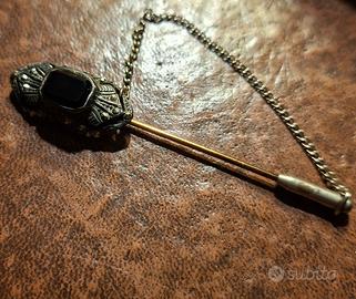 Acc Vintage Bijoux Spilla Pietra nera