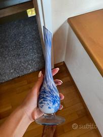 vaso in cristallo artistico colori freddi