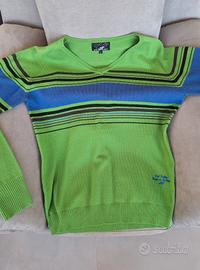Maglione cotone uomo verde De Blasio