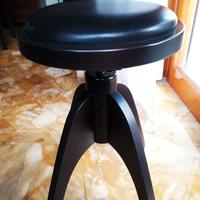 Sgabello pianoforte rotondo nero