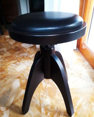 Sgabello pianoforte rotondo nero