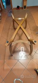 tavolo calligaris di cristallo con piedi in cilieg
