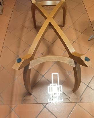 tavolo calligaris di cristallo con piedi in cilieg