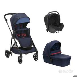 Trio Chicco Seety Oxford Blue con Seggiolino Kory 