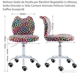 Sedia per bambina regolabile-girevole in pelliccia