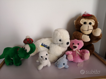 Lotto 6 peluche animali vintage