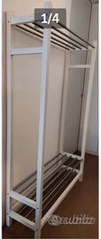 Stand Appendiabiti/giacche con 3 ripiani con aste 