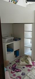 Letto a soppalco IKEA SMÅS con armadio integrato