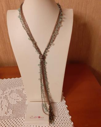 collana in argento e acque marine