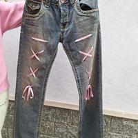 jeans vintage y2k ribbons coquette fiocchetti 