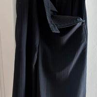 Gonna pantaloni, blu gessato