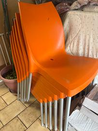 6 Sedie arancioni