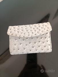 Portafoglio donna colore grigio chiaro pelle marte