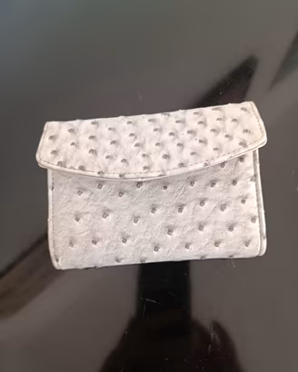 Portafoglio donna colore grigio chiaro pelle marte