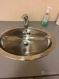 Vasca / lavandinoad incasso - acciaio inox - ovale