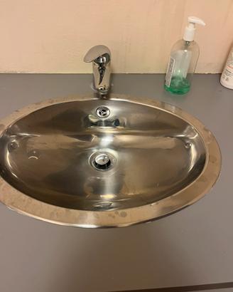 Vasca / lavandinoad incasso - acciaio inox - ovale