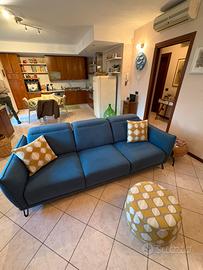 Divano moderno 3 posti blu – seduta allungabile