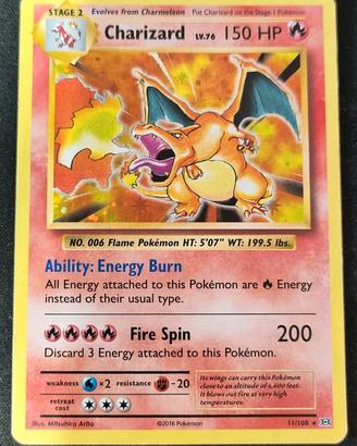 ⭐ Charizard 11/108 XY 2016 ORIGINALE LP EN Holo